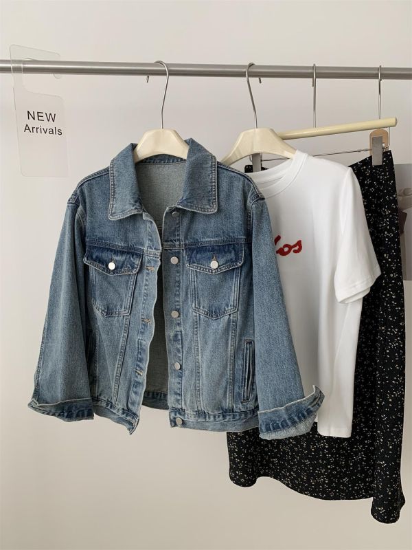 重工復古水洗翻領牛仔外套 重工復古水洗翻領牛仔外套