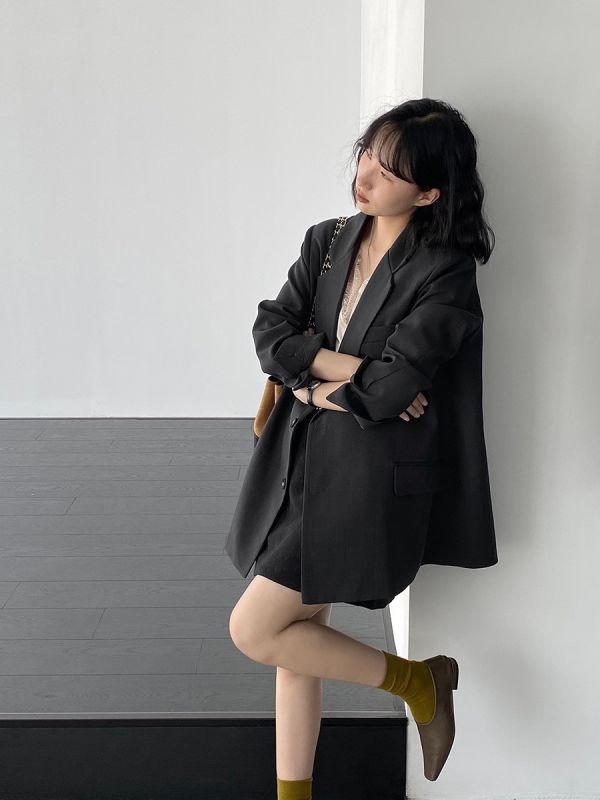 高級感灰色老爹氣質西裝外套 高級感灰色老爹氣質西裝外套