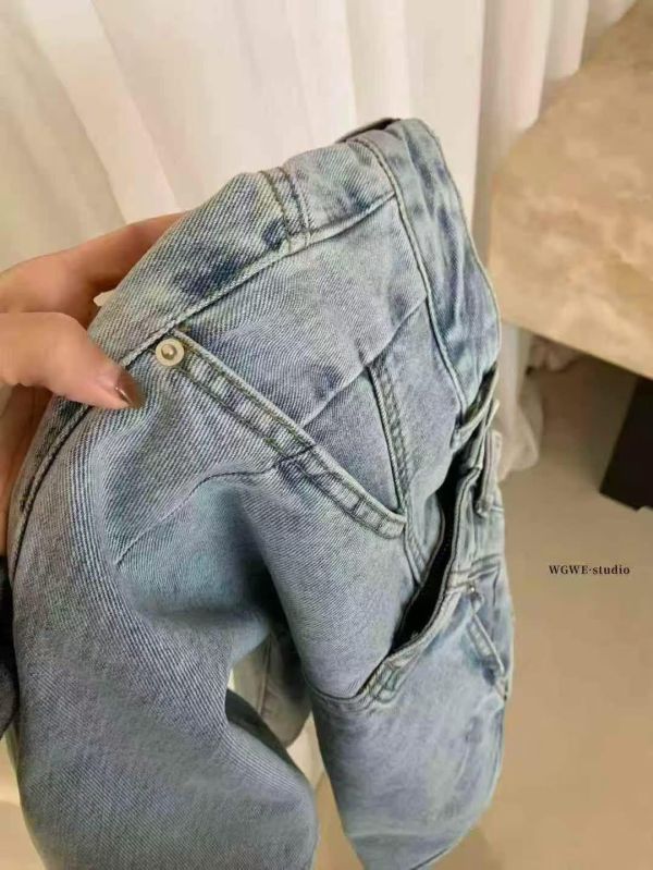 高腰直筒寬鬆五分牛仔褲 高腰直筒寬鬆五分牛仔褲