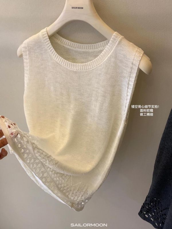 韓系舒適質感百搭鏤空背心-3色 韓系舒適質感百搭鏤空背心-3色