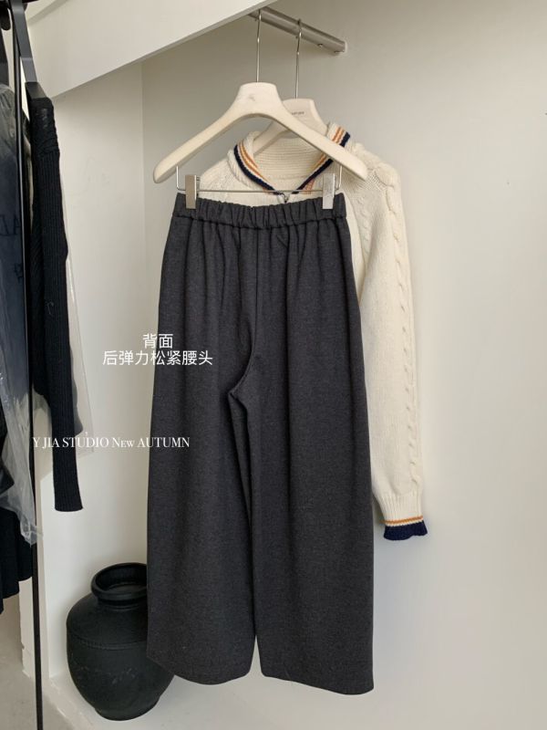 百搭鬆弛感高腰顯瘦九分褲毛呢褲 百搭鬆弛感高腰顯瘦九分褲毛呢褲