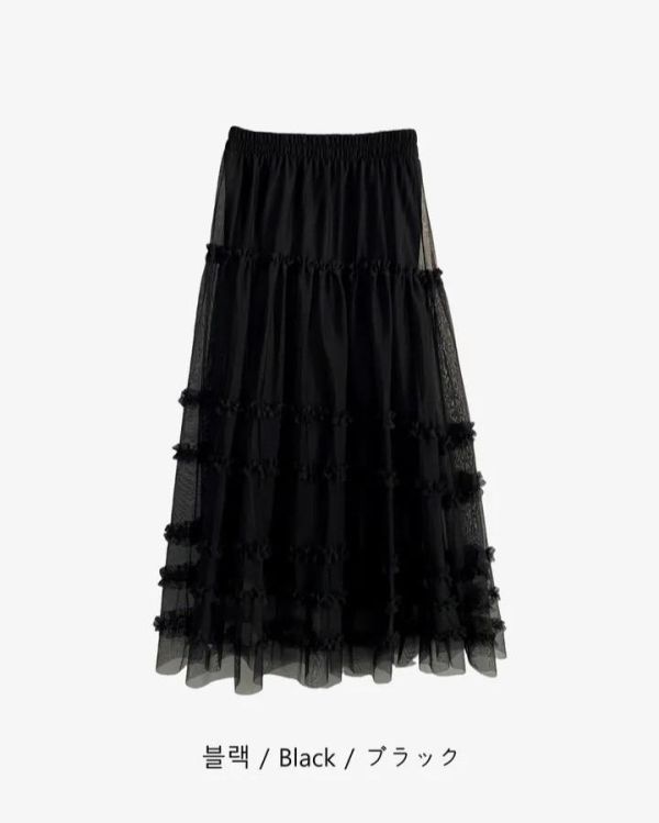 Korea 仙氣荷葉邊層次感紗裙-2色 Korea 仙氣荷葉邊層次感紗裙-2色