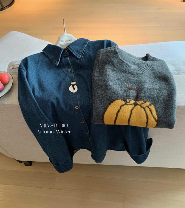 韓系疊穿背心+寬鬆休閒牛仔襯衫兩件套-4樣式 韓系疊穿背心+寬鬆休閒牛仔襯衫兩件套-4樣式