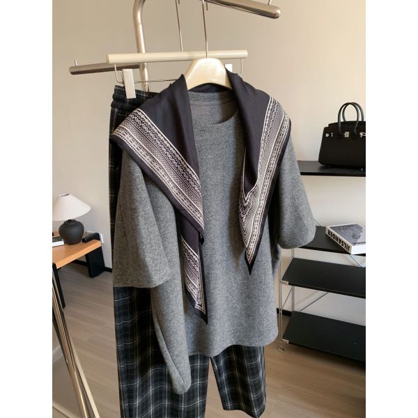 鬆弛慵懶感寬鬆五分袖顯瘦大版T 鬆弛慵懶感寬鬆五分袖顯瘦大版T