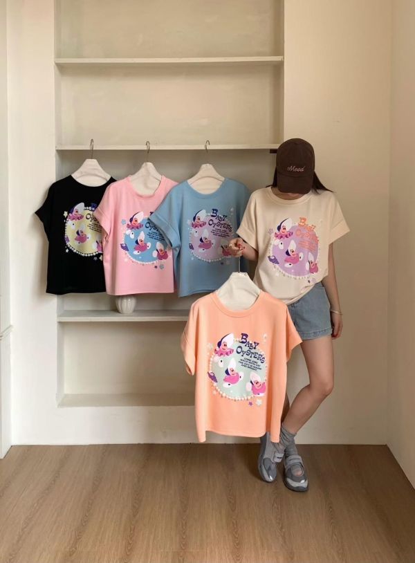 可愛牡蠣寶寶珍珠上衣-5色 可愛牡蠣寶寶珍珠上衣-5色