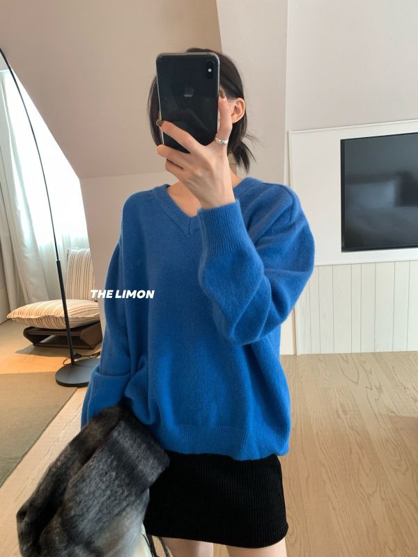 V領北極絨復古寬鬆百搭毛衣-11色 V領北極絨復古寬鬆百搭毛衣-11色