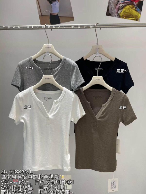 剪刀領正肩顯瘦百搭T-10色 剪刀領正肩顯瘦百搭T-10色