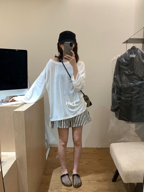老錢風貴氣感豎條紋牛仔短褲 老錢風貴氣感豎條紋牛仔短褲