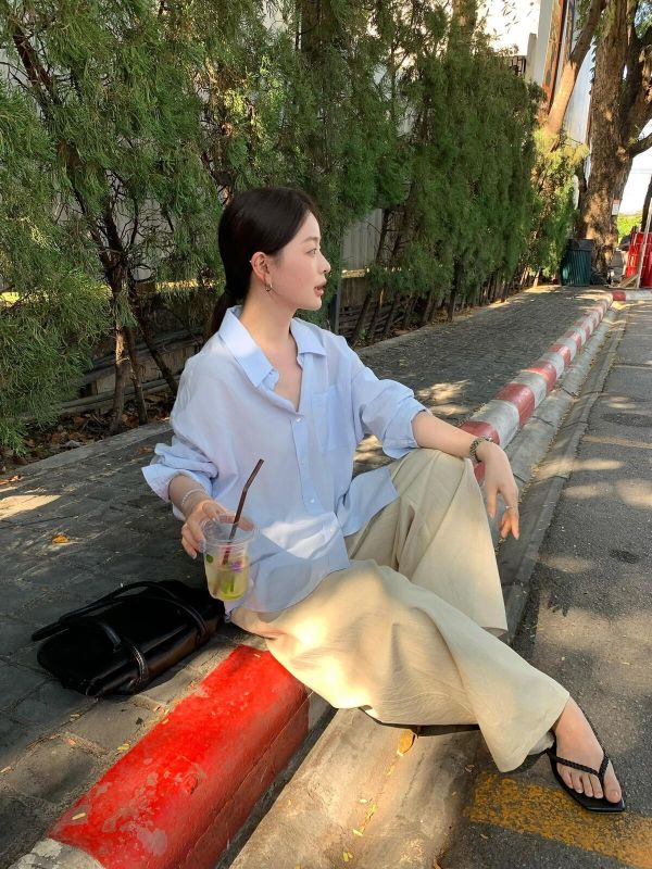 韓系簡約多巴胺基礎寬鬆襯衫上衣-10色 韓系簡約多巴胺基礎寬鬆襯衫上衣-10色