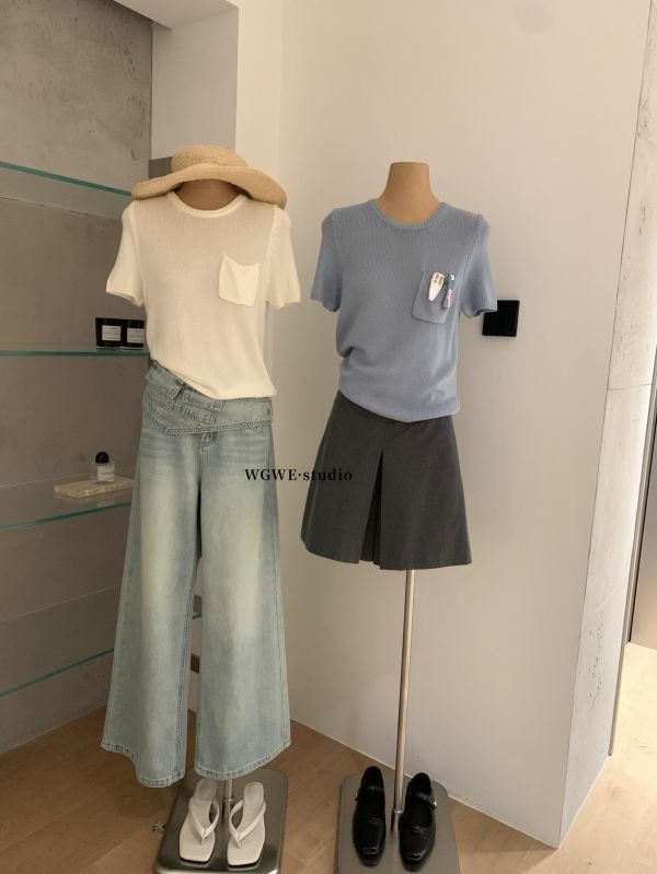 設計感後背繫帶薄款針織上衣-3色 設計感後背繫帶薄款針織上衣-3色