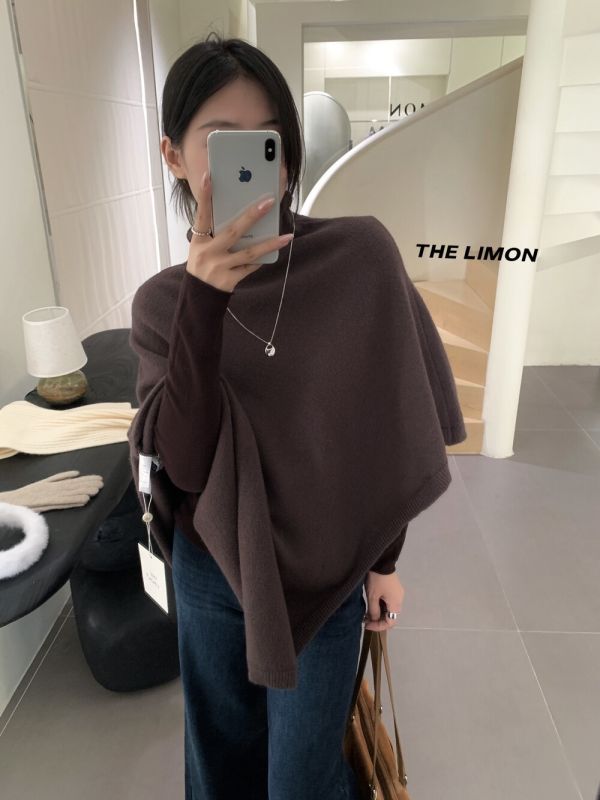 氣質小立領 極簡不規則披肩斗篷針織衫-4色 氣質小立領 極簡不規則披肩斗篷針織衫-4色