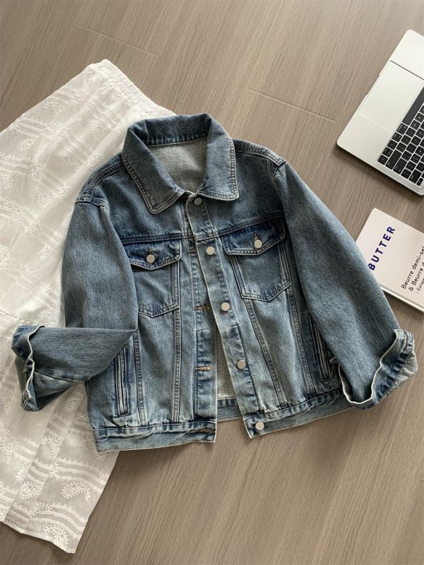 重工復古水洗翻領牛仔外套 重工復古水洗翻領牛仔外套