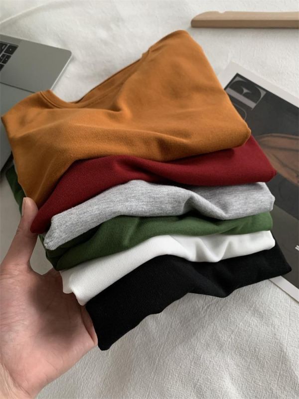 純色圓領正肩雲朵棉直筒T-6色 純色圓領正肩雲朵棉直筒T-6色