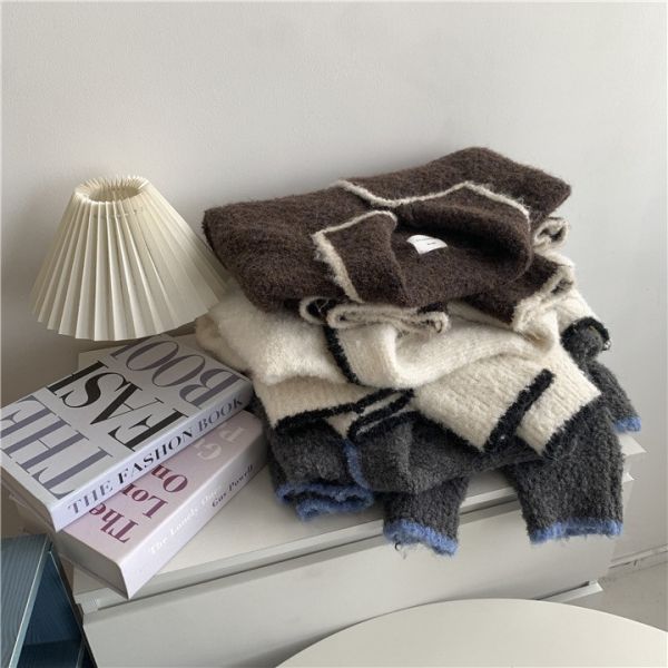 撞色翻領韓系鑲邊柔軟上衣罩衫-3色 撞色翻領韓需要鑲邊柔軟上衣罩衫-3色