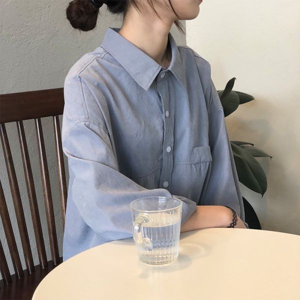 很喜歡的一款 復古棉感仿麂皮質感襯衫-3色 很喜歡的一款 復古棉感仿麂皮質感襯衫-3色