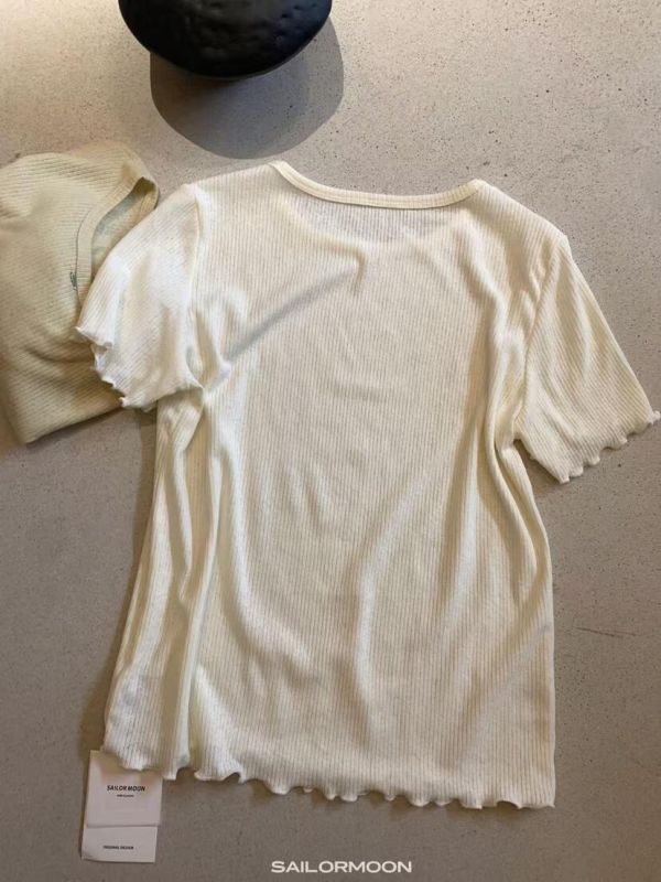 簡約百搭木耳邊針織薄款上衣-3色 簡約百搭木耳邊針織上衣-3色