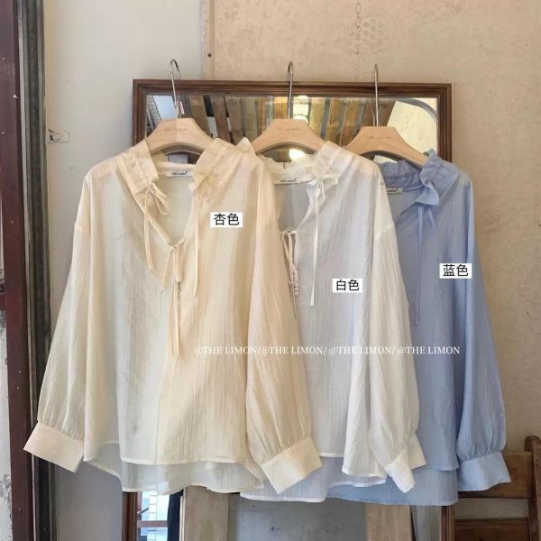 氛圍感繫帶氣質肌理感小衫-3色 氛圍感繫帶氣質肌理感小衫-3色