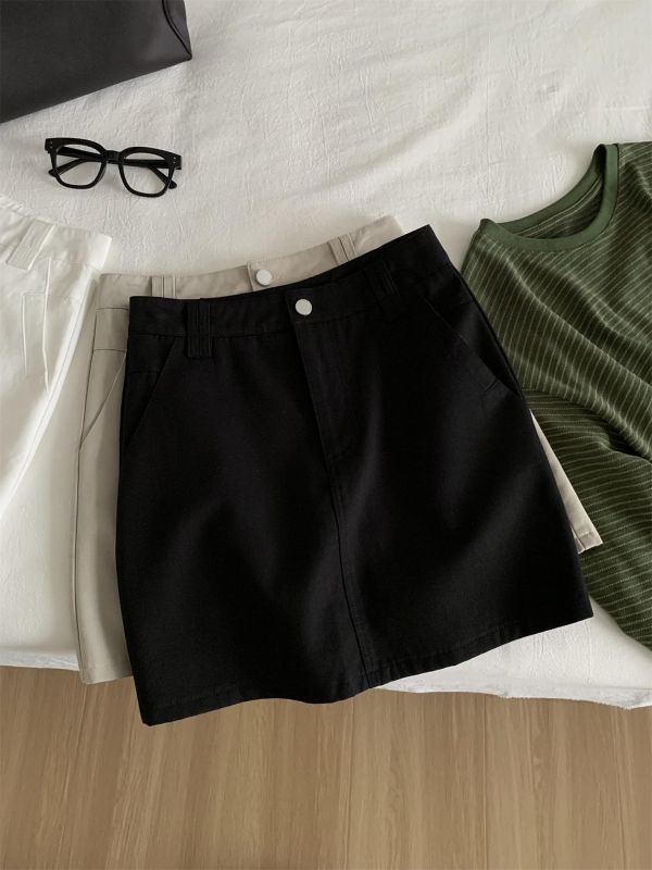 氣質天絲棉 防走光顯瘦超好搭短裙-3色 氣質天絲棉 防走光顯瘦超好搭短裙-3色