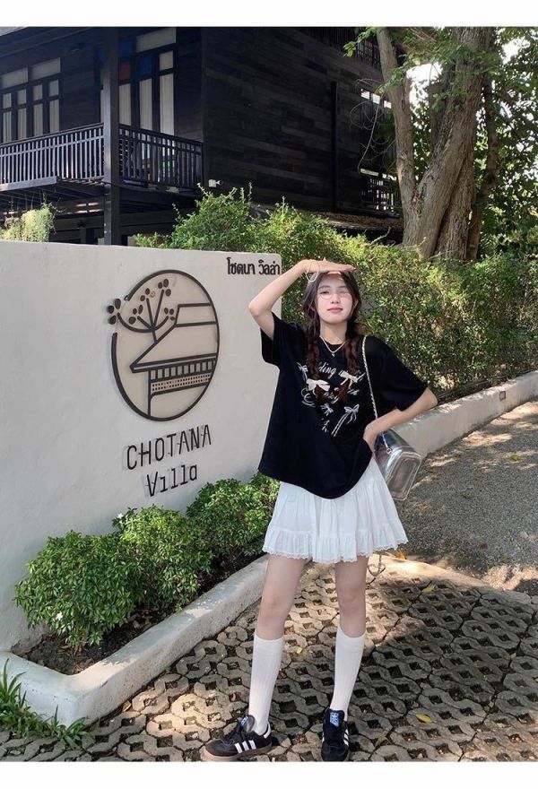 韓系小眾蝴蝶結寬鬆百搭T 韓系小眾蝴蝶結寬鬆百搭T