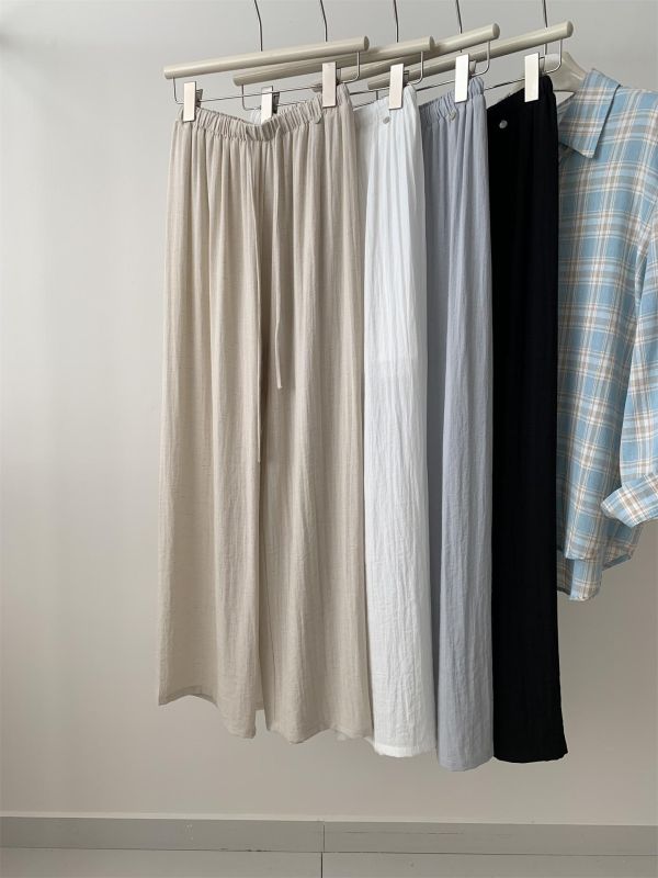 慵懶寬鬆棉麻輕薄透氣直筒涼涼褲-4色 慵懶寬鬆棉麻輕薄透氣直筒涼涼褲-4色