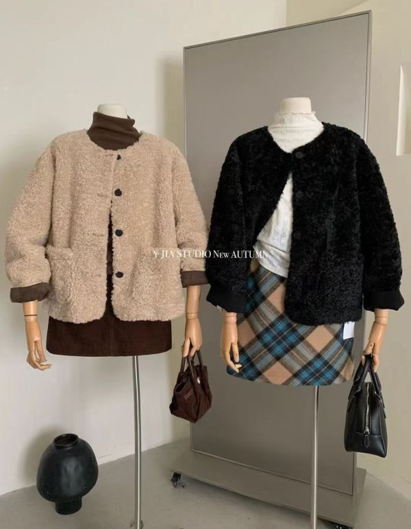 慵懶氣質保暖寬鬆毛毛外套-2色 慵懶氣質保暖寬鬆帽外套-2色
