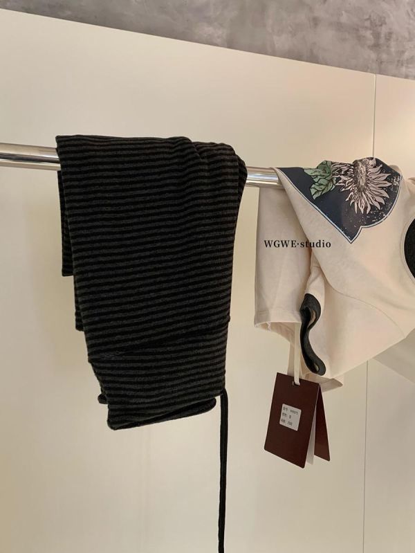 慵懶鬆弛感復古條紋垂感休閒褲-2色 慵懶鬆弛感復古條紋垂感休閒褲-2色