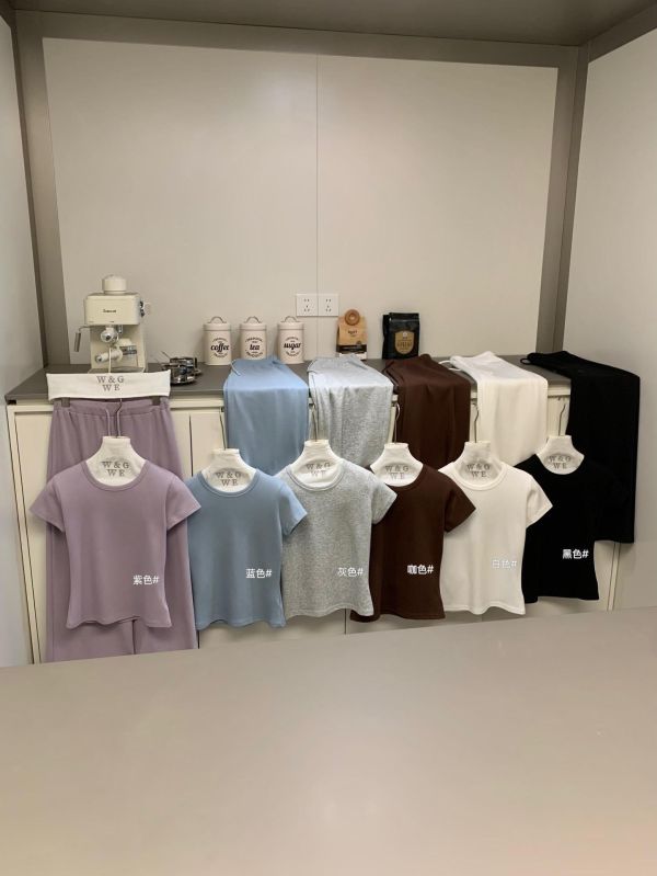 氣質修身T+長腿闊腿褲休閒套裝-6色 