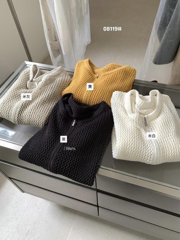 夏日慵懶風鏤空質感拉鍊針織開衫-4色 夏日慵懶風鏤空質感拉鍊針織開衫-4色