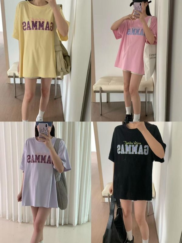 豹紋貼布長版T恤-4色 豹紋貼布長版T恤-4色