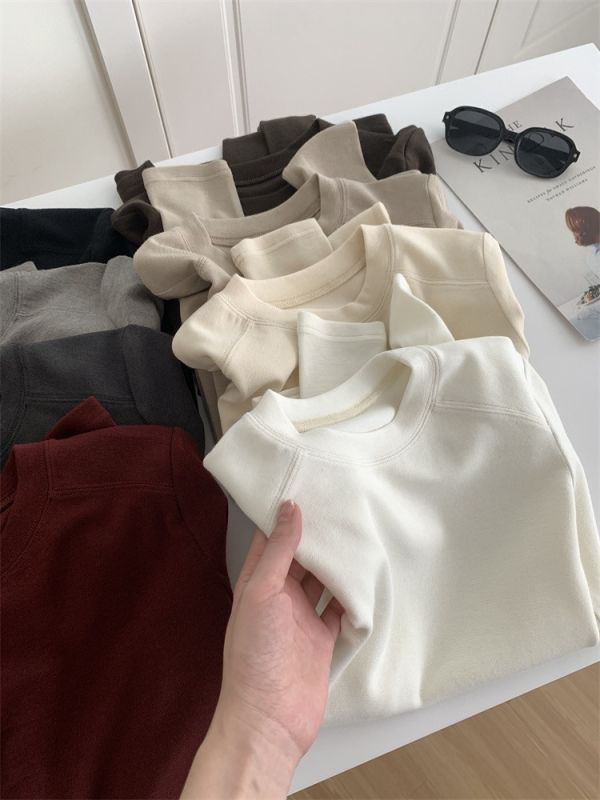 柔糯親膚好穿設計感正肩保暖打底上衣-8色 柔糯親膚好穿設計感正肩保暖打底上衣-8色