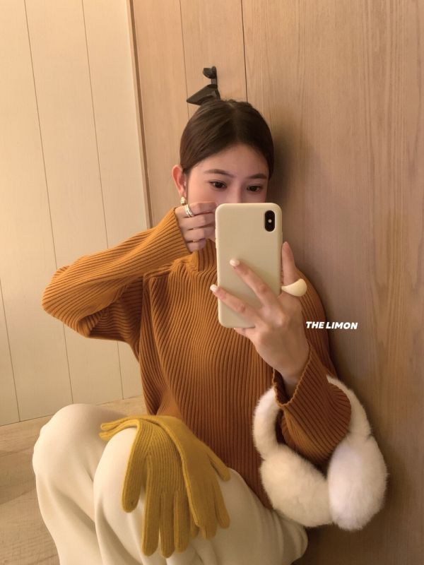 超多色～氣質百搭坑條顯瘦半高領針織 超多色～氣質百搭坑條顯瘦半高領針織