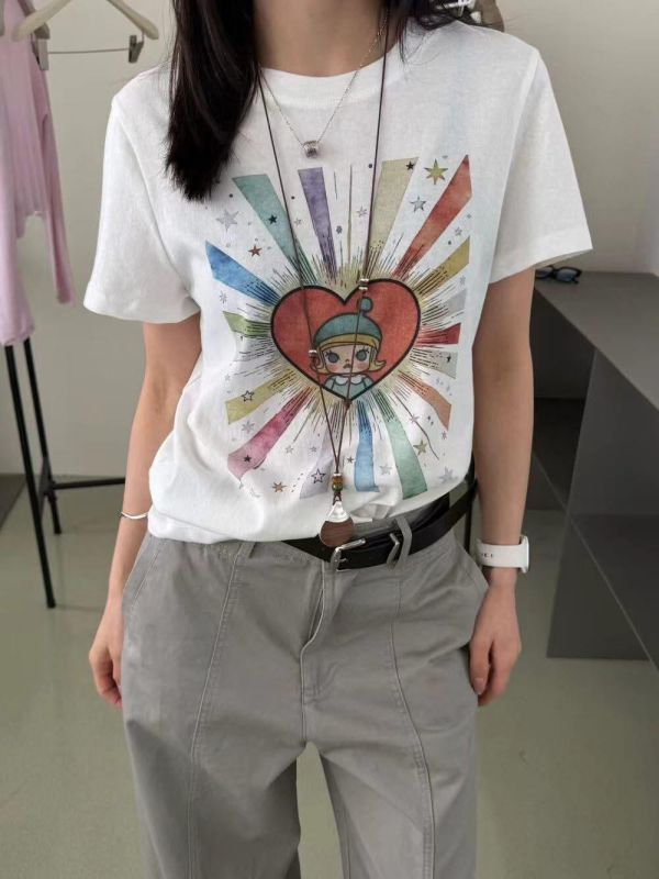 彩虹茉莉造型印花T恤-2色 彩虹茉莉造型印花T恤-2色