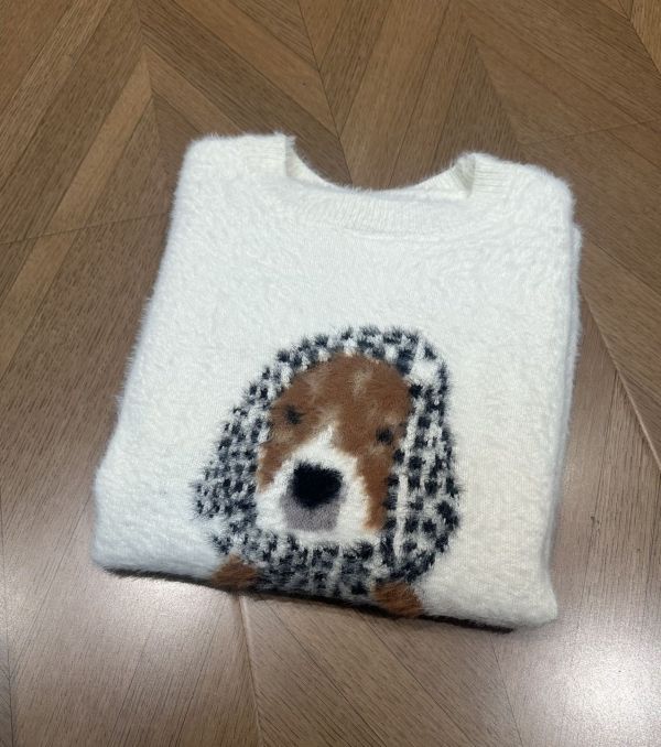 水貂毛軟柔柔小狗針織毛衣 水貂毛軟柔柔小狗針織毛衣