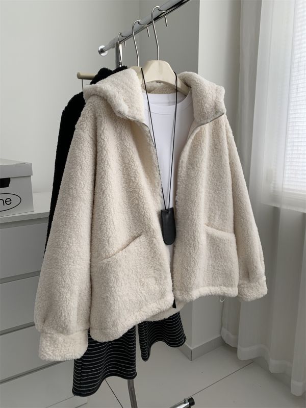 厚實雙面羊羔毛鬆弛感拉鏈毛衣外套-2色 厚實雙面羊羔毛鬆弛感拉鏈毛衣外套-2色