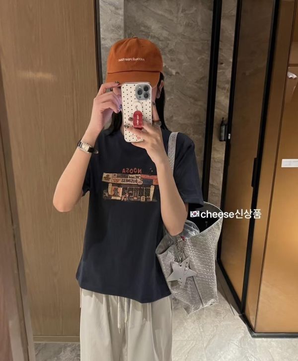 美式復古印花休閒寬鬆上衣-2色 美式復古印花休閒寬鬆上衣-2色