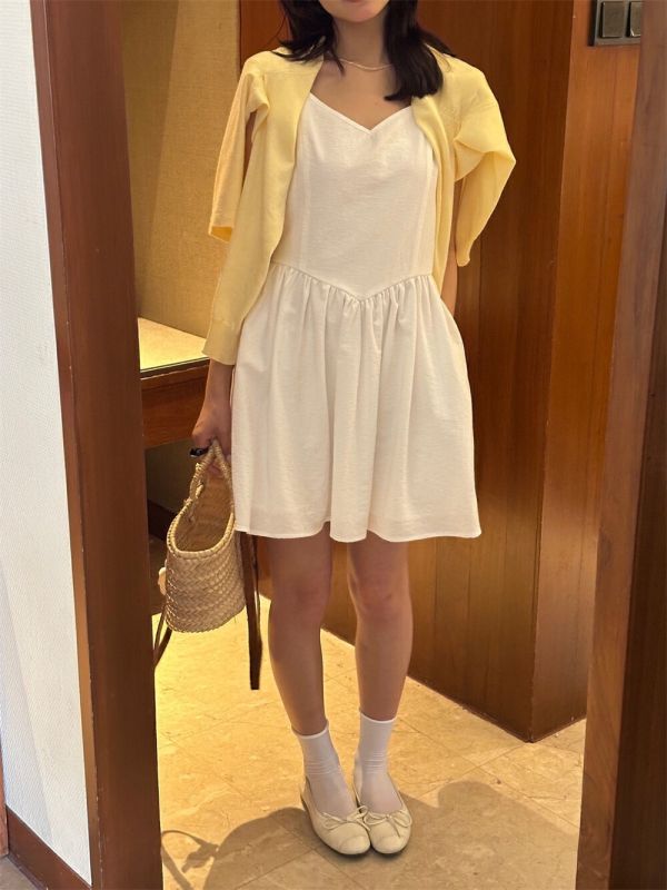 法式淑女吊帶連身裙初戀白 法式淑女吊帶連身裙初戀白