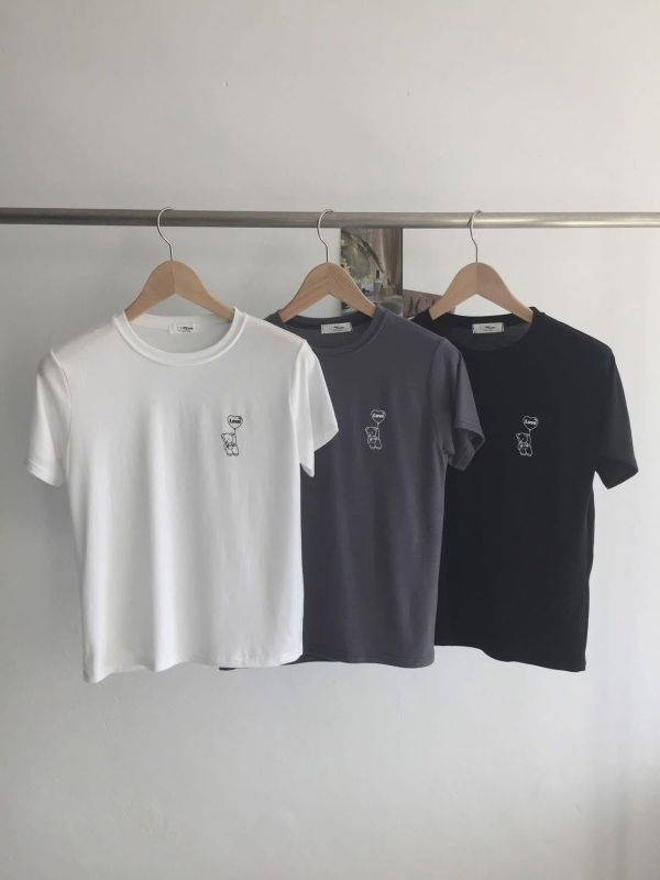 簡約熊熊愛心舒適tee-3色 簡約熊熊愛心舒適tee-3色