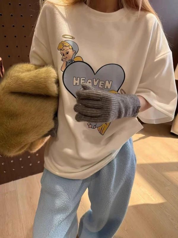 愛心天使撞色寬鬆tee-2色 愛心天使撞色寬鬆tee-2色