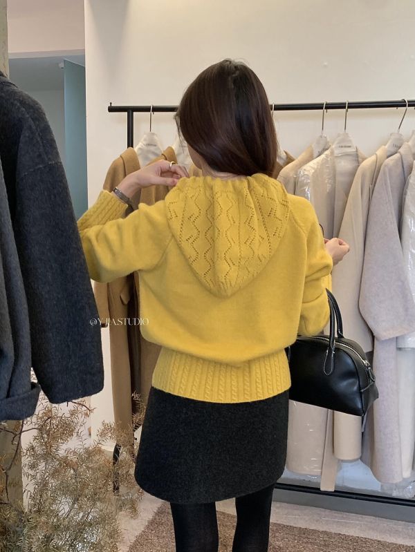 慵懶風鏤空花紋抽繩連帽保暖毛衣-5色 慵懶風鏤空花紋抽繩連帽保暖毛衣-5色