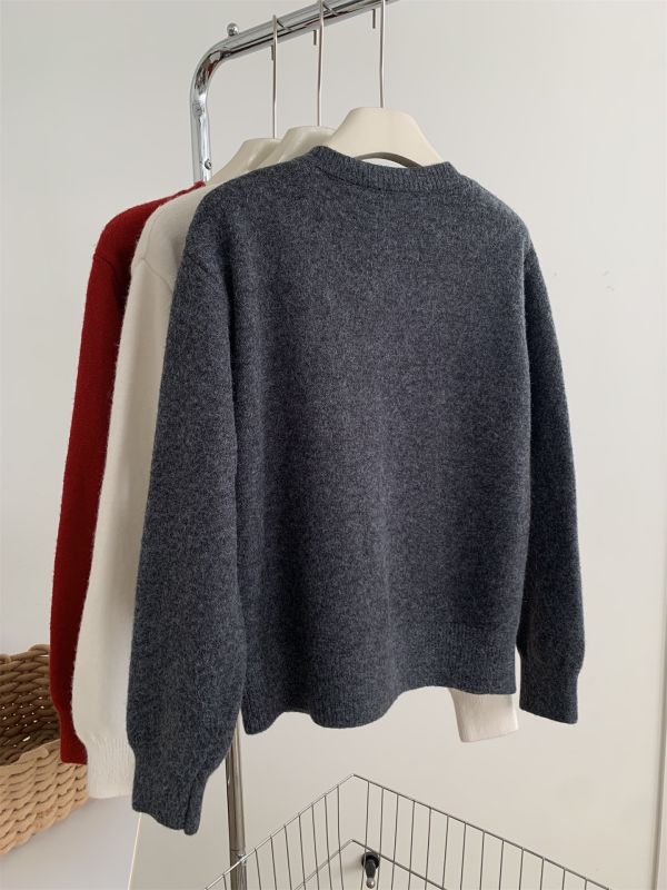 新年紅小馬刺繡圓領開衫上衣-3色 新年紅小馬刺繡圓領開衫上衣-3色