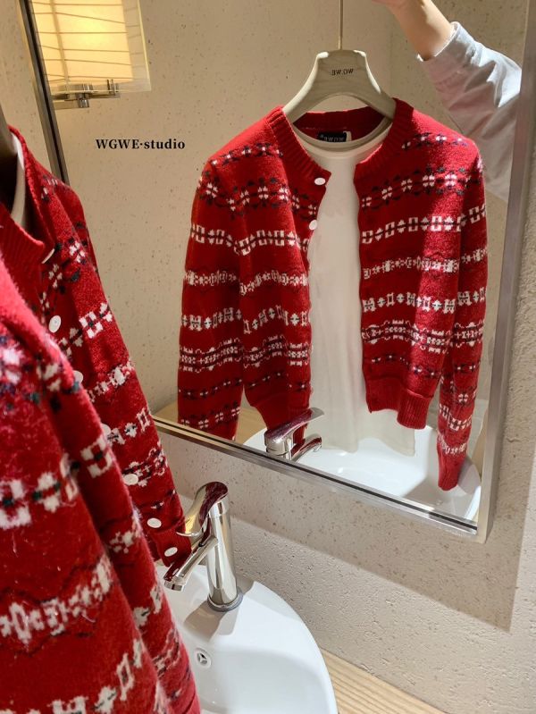 費爾島提花修身針織開衫 費爾島提花修身針織開衫