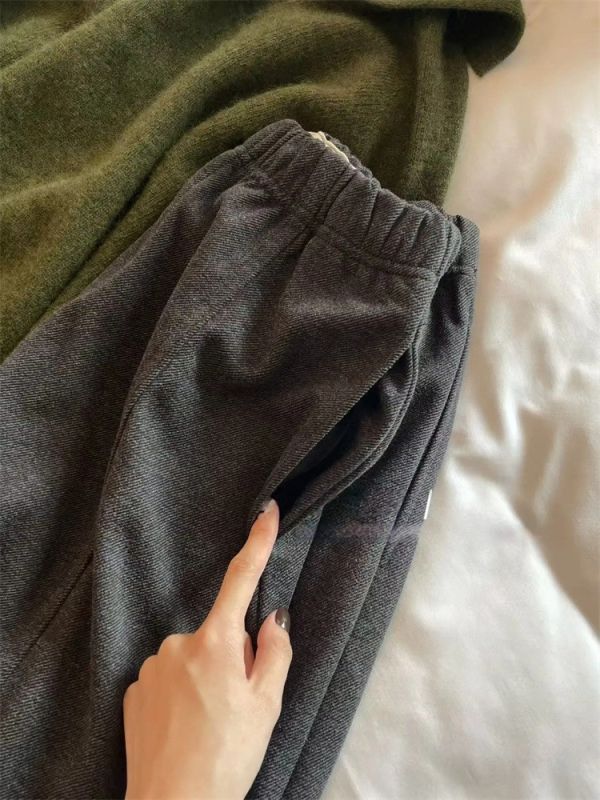 鬆弛慵懶風 垂感闊腿高腰遮胯顯瘦直筒褲-2色 鬆弛慵懶風 垂感闊腿高腰遮胯顯瘦直筒褲-2色