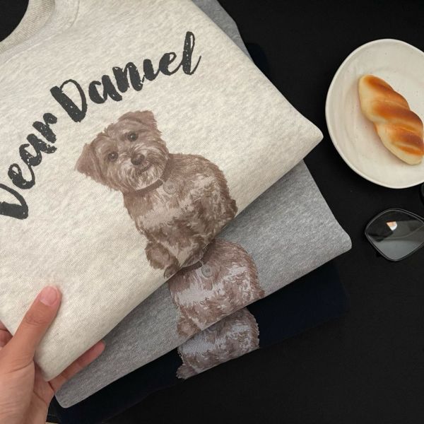 圓領日常休閒狗狗印花棉t-3色 圓領日常休閒狗狗印花棉t-3色