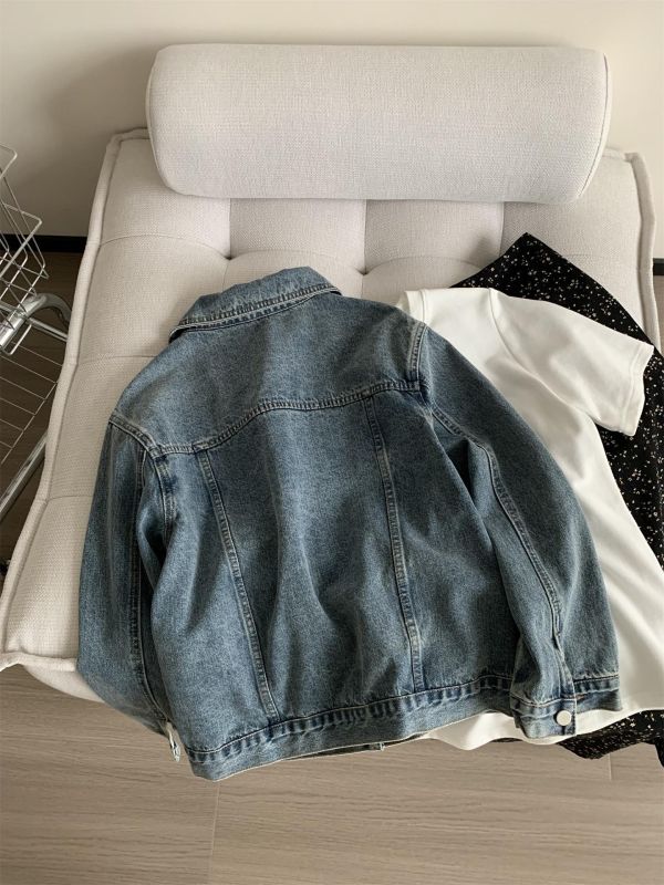 重工復古水洗翻領牛仔外套 重工復古水洗翻領牛仔外套