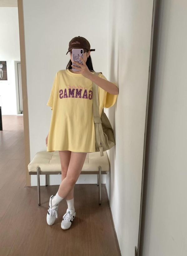 豹紋貼布長版T恤-4色 豹紋貼布長版T恤-4色