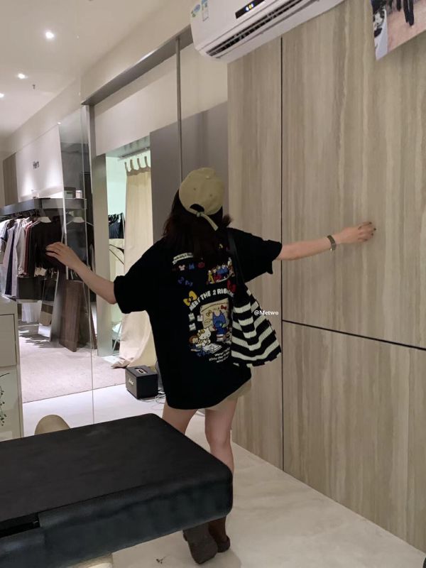 休閒風kitty貓系列卡通寬鬆t恤 休閒風kitty貓系列卡通寬鬆t恤
