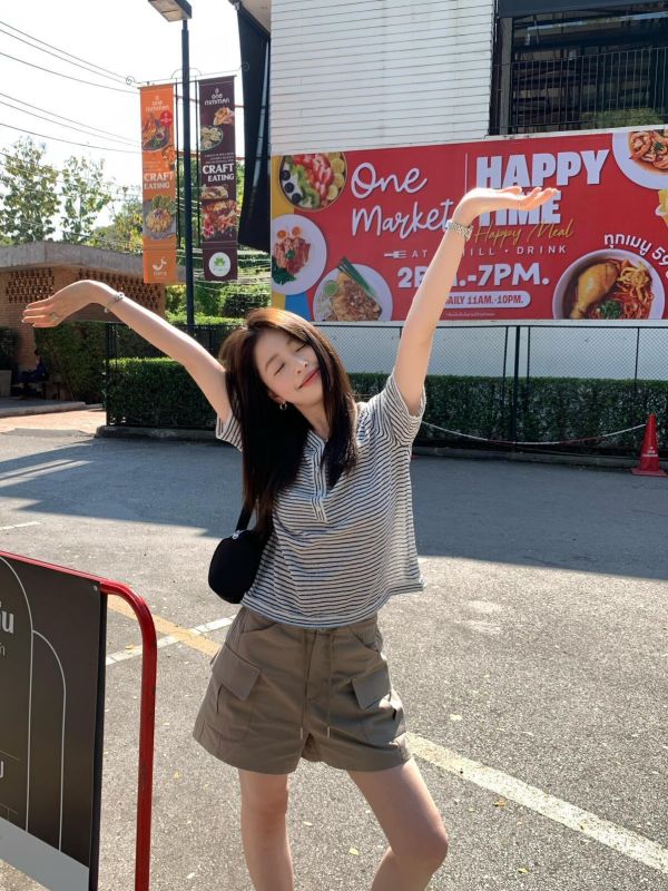 夏季高腰抽繩工裝休閒褲-4色 夏季高腰抽繩工裝休閒褲-4色