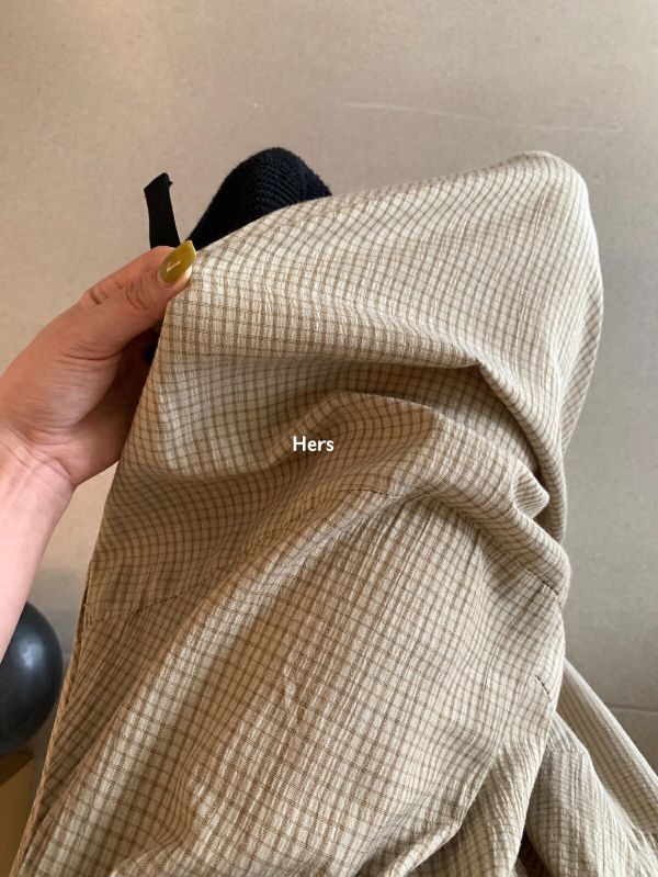 復古格子休閒垂感闊腿褲-3色 復古格子休閒垂感闊腿褲-3色