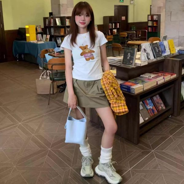 小熊正肩甜美短袖T恤 小熊正肩甜美短袖T恤