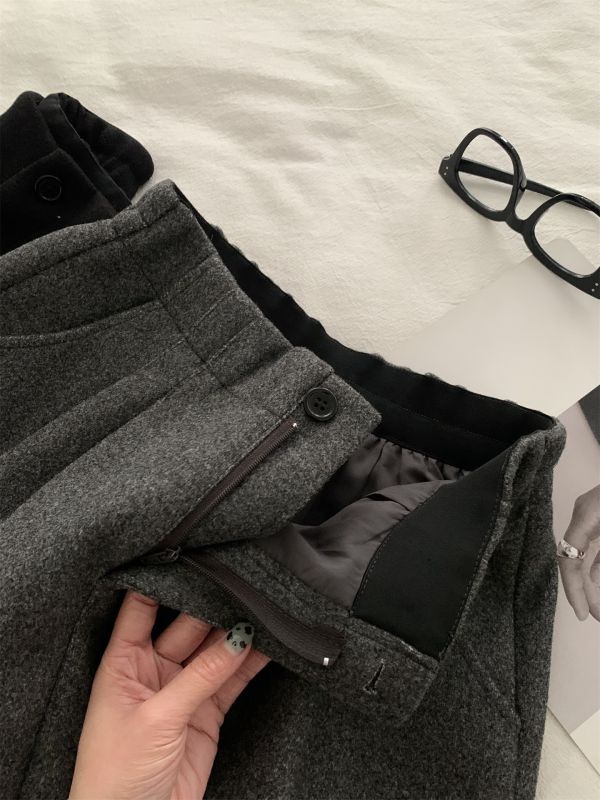 加厚毛呢顯瘦a字腿休閒短褲-2色 加厚毛呢顯瘦a字腿休閒短褲-2色